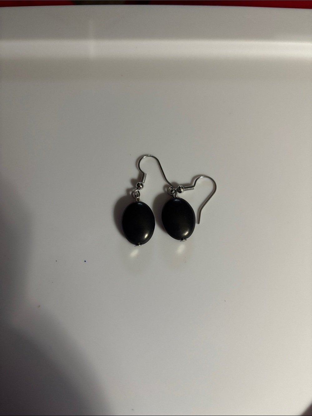 Black Oval Drop Earrings - Women Jewelry